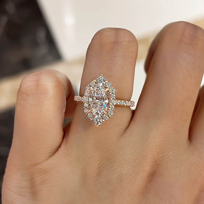 3.96ct cushion cut pink simulated diamond 14k rose gold anniversary engagement  ring size 9.5 - Walmart.com